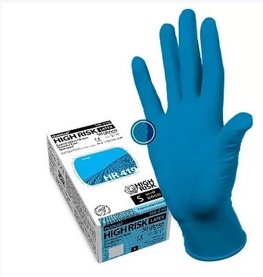 Рукавички manual® HIGH RISK оглядові латексні нестерильні без пудри, розмір M